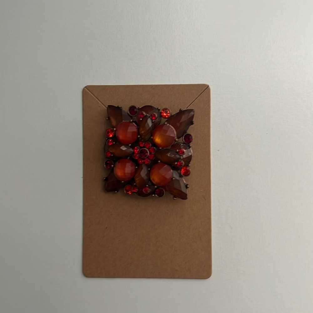 Boutique Amber and Orange Fashion Brooch